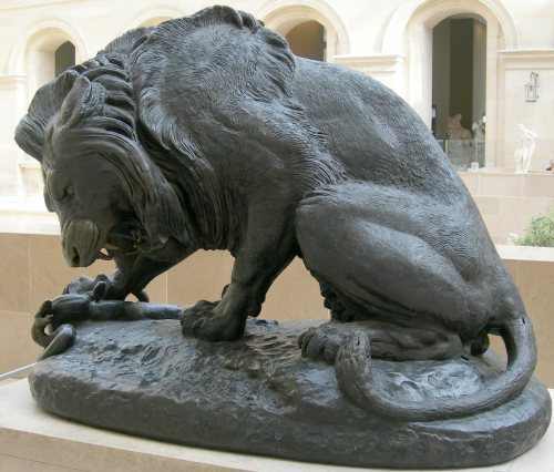 Antoine Louis Barye : Lion au serpent