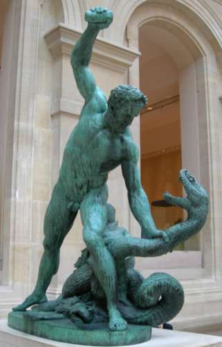 François Joseph Bosio : Hercule combattant Achéloüs métamorphosé en serpent